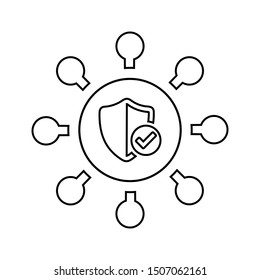Internet protection, network security icon