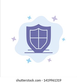 Internet, Protection, Safety, Security, Shield Blue Icon on Abstract Cloud Background
