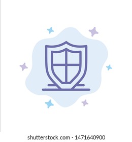 Internet, Protection, Safety, Security, Shield Blue Icon on Abstract Cloud Background