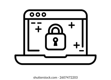 Internet Protection Vector Icon, cybersecurity padlock icon, secure server lock symbol, padlock on web icon, secure website vector icon