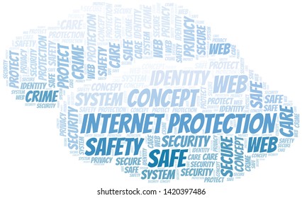 Internet Protection word cloud. Wordcloud made with text only.