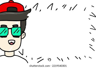 Internet publisher Content Generator. Internet Avatar Illustration Vector Cartoon Drawing
