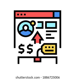 Internet kauft Farbsymbol Vektorgrafik. Internet-Kaufzeichen. einzelne Symbolillustration