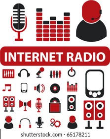 internet radio & music signs. vector