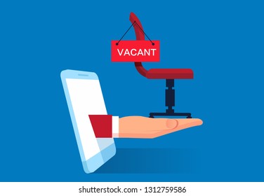 Internet recruitment with empty chairs on hand