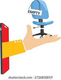 Reclutamiento de Internet con sillas vacías a la mano

