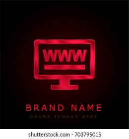 Internet red chromium metallic logo