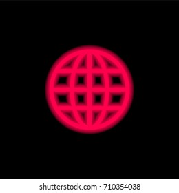 Internet red glowing neon ui ux icon. Glowing sign logo vector
