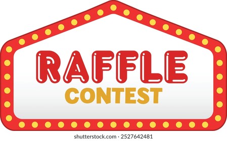 Internet Red Raffle badge Fortune Banner Vector title Raffle Casino Spinning Wheel For Game And Win Jackpot Online Lottery Marketing Concept. Realistic Style Colorful Social Media post grand prize