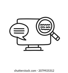 internet research doodle icon, vector illustration