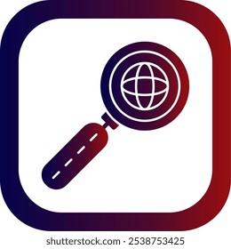 Internet Research Glyph Gradient Round Corner Vector Icon Design