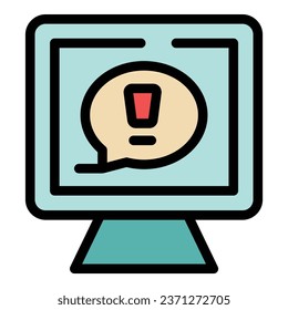 Internet risk icon outline vector. Online system. Mobile protocol color flat