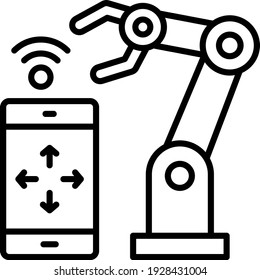 The Internet of Robotic Things Concept Vector line Icon Design, Internet of things symbol on white background, IoT and automation stock illustration
