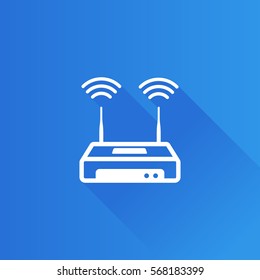 Internet router icon in Metro user interface color style. Connection data networking