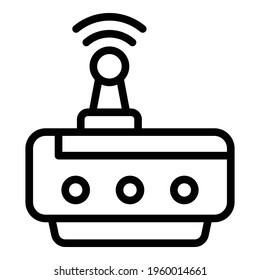 Internet router icon. Outline Internet router vector icon for web design isolated on white background