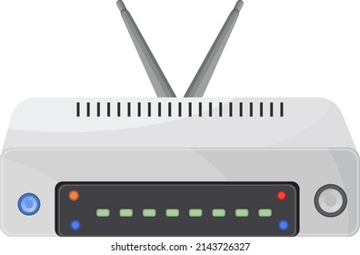 Internet router, illustration, vector on a white background.