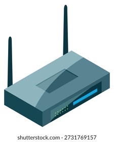 Ícone isométrico do roteador de Internet. Rede de hotspots sem fio
