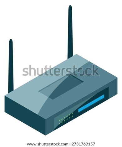 Internet router isometric icon. Wireless hotspot network