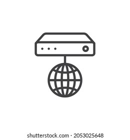 Internet router line icon. linear style sign for mobile concept and web design. Wifi router outline vector icon. Symbol, logo illustration. Vector graphics