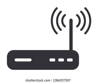 Internet router modem device wifi signal icon symbol