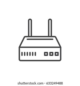 Internet router outline icon, line vector sign, linear style pictogram isolated on white. Symbol, logo illustration. Editable stroke. Pixel perfect