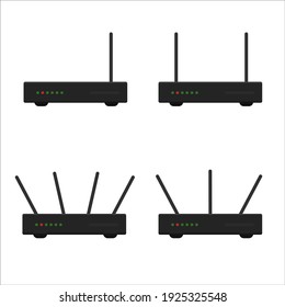 Internet Router Vector Illustration Set