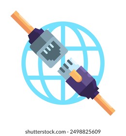 internet router wifi connection ethernet power cable vector illustration isolated