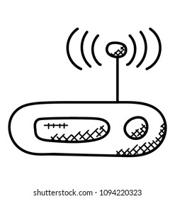 
internet router with wireless signals, internet router 
