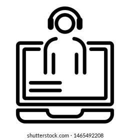 Internet sales icon. Outline internet sales vector icon for web design isolated on white background
