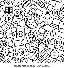 Internet Seamless Hand Drawn Icon Pattern 