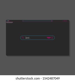 Internet Search Bar Browser Window Dark Theme Design Element Interface Mockup.