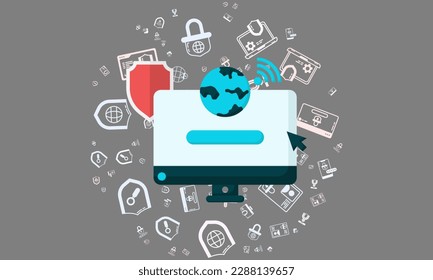 Internet search column interface display on a computer