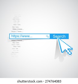 Internet Search Concept With Search Box And Pixel Arrow