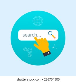 Internet Search Concept With Search Box - Vector Modern Illustration