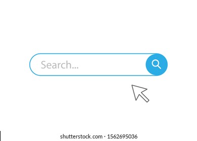 Internet Search Frame With Pointer Isolated Vector Web Element. Web Site Icon. Concept Website Template. Bar Menu Design. EPS 10