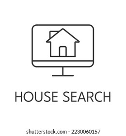 Internet search house icon outline. 