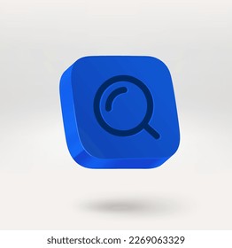 Internet search icon. Mobile application icon. 3d vector icon isolated on white background