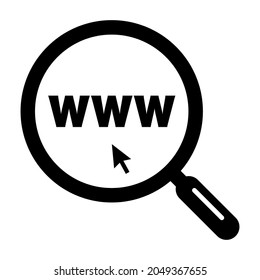 Internet-Suchsymbol. Vektorgrafik von Web-Icons und Lupe.