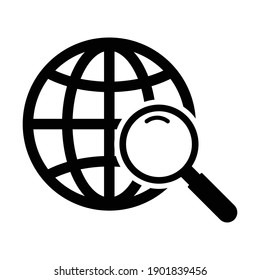 internet search with magnifier icon vector