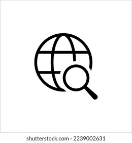 búsqueda en Internet con imagen vectorial de icono de ampliación en fondo blanco