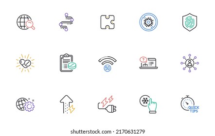 Internet Search, Medical Prescription And Timeline Line Icons For Website, Printing. Collection Of Energy Growing, Medical Drugs, Online Help Icons. Networking, Seo Gear. Vector