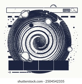 Internetsuche und Universum. Symbol für Wissen, Wissenschaft, Bildung, Ausbildung. Informationskonzept für die Suche