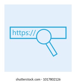 ventana de búsqueda en Internet y icono de ampliación- ilustración vectorial