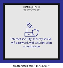 Internet security, antenna icon  vector icon