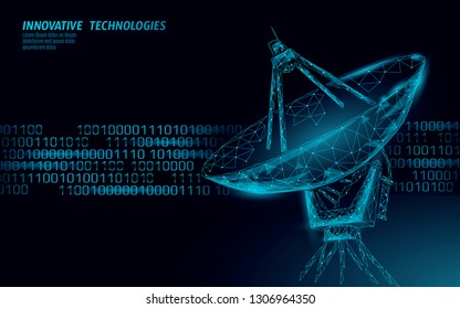 Internet security antivirus system. Low poly polygonal radar personal data security. Hacker attack detection vector illutration