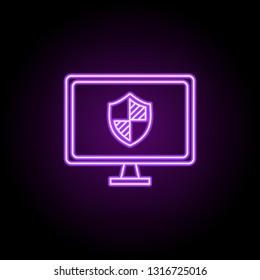internet security for computer outline icon. Elements of Security in neon style icons. Simple icon for websites, web design, mobile app, info graphics