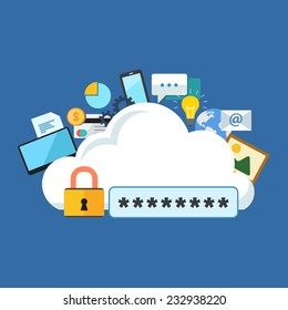 Internet security concept. Colorful flat design icon.  Vector illustration