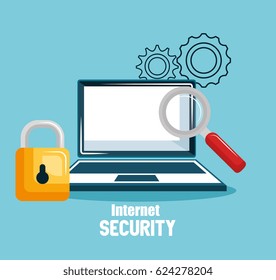 internet security concept flat icons