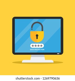 Internet security concept icon. Identification and protection symbol. 