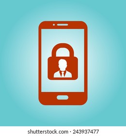 Internet security concept  icon. Identification and protection simbol.